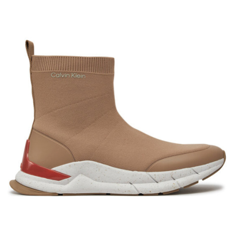 Calvin Klein Sneakersy Sockboot Runner HM0HM01241 Béžová