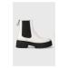 Kožené topánky chelsea HUGO Kris dámske, biela farba, na platforme, 50494677
