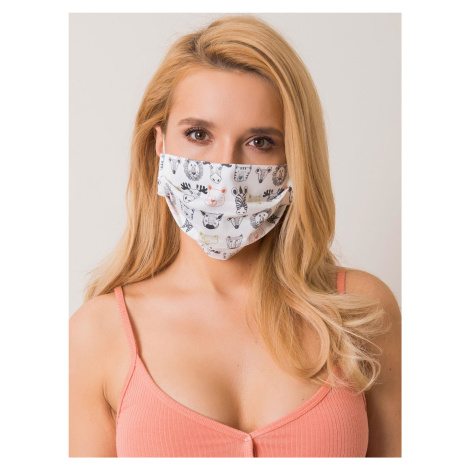 Black and white protective mask with print