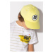 Detská čiapka Mayoral žltá farba biela, z tenkej pleteniny