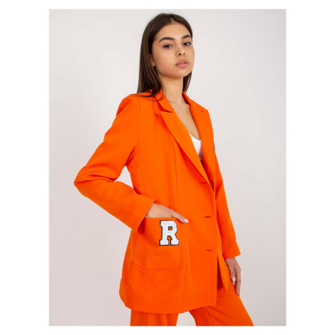 Orange oversize jacket with patches