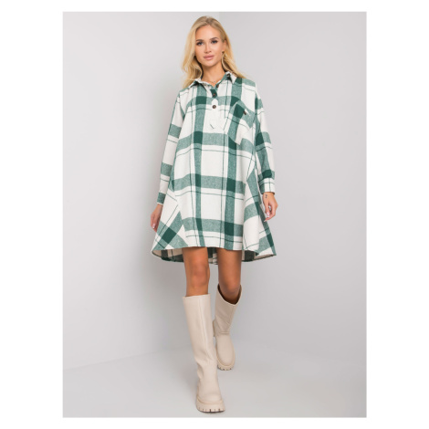 Bielo-zelené kárované košeľové šaty EM-SK-559-1.20-white-green