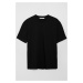 GRIMELANGE Solo Men's Comfort Fit Thick Textured Black T-shirt