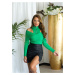 Sexy Off-Shoulder Jumper with Zip green Einheitsgroesse