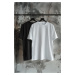 Trendyol Black-Ecru Oversize 2-Pack Basic 100% Cotton T-Shirt