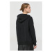 Bavlnená mikina BOSS dámska,čierna farba,s kapucňou,s potlačou,50468367