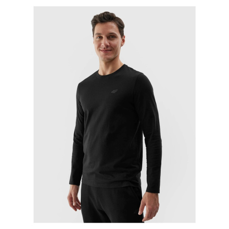 Men's Plain Long Sleeve T-Shirt 4F - Black