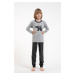 Boys' pyjamas Morten, long sleeves, long trousers - melange/dark melange