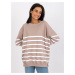 Dark beige-white blouse with stripes Sydney RUE PARIS