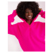 Fluo pink loose sweater with cuffs