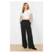 Trendyol Black Elastic Waist Wide Leg/Wide Leg Woven Trousers