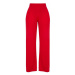 Červené nohavice s vysokým pásom