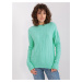 Mint women's sweater with cables and wool