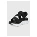 Sandále Skechers dámske, čierna farba, na platforme