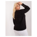 Black plus-size sweatshirt with buttons on the sleeves