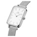 Daniel Wellington Analógové hodinky 'Quadro Pressed Sterling S White'  strieborná / biela