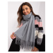 Dark gray solid color women's scarf