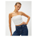 Koton Strapless Crop Singlet with Lace Detail