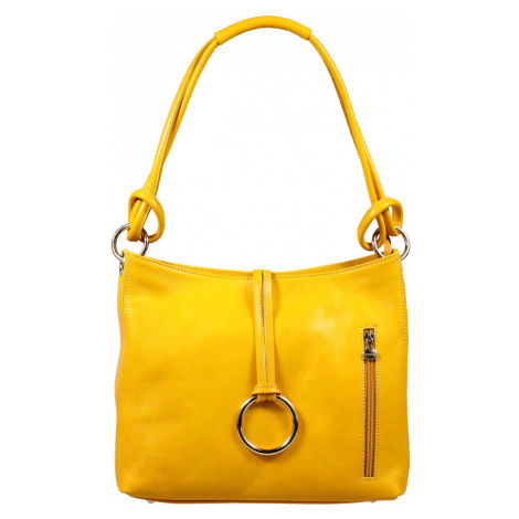 Žltá kožená kabelka Veroncia Gialla Chiaro