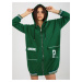 TMAVOZELENÁ OVERSIZE MIKINA S VRECKAMI RV-BL-8149.91P-DARK GREEN