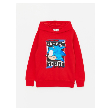 LC Waikiki Boys' Sonic Printed Reversible Sequined Hoodie