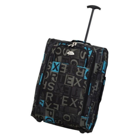 Modro-čierna cestovná taška na kolieskach "Alphabet" - veľ. M