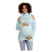 Mätový huňatý sveter s odhalenými ramenami pre tehotné