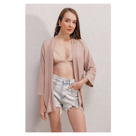 Bigdart 5862 Knitted Kimono - Beige