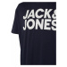 Jack & Jones Plus Tričko 'JJECorp'  námornícka modrá / biela