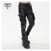 nohavice gotický DEVIL FASHION Draven Dream Punk Studded Leather Cargo