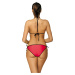 Koralové bikiny so cvočkami Amy Shock Red M-485 (1)