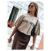 Women's T-shirt with print BONGANIR beige Dstreet