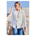 Bigdart 0707 Linen Blazer Jacket - Ecru