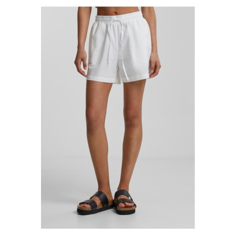 Women's Seersucker Shorts - White Urban Classics