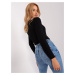 Black women's classic sweater with viscose