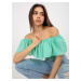 Mintový crop top s volánem LK-TP-508609.37-mint