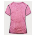 Ružové dámske športové tričko T-shirt s ozdobným prešitím (A-2166)