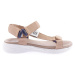 DGN 103-23y Women's Strapped Velcro Sandals Beige