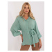 Pistachio women's oversize shirt with a longer back