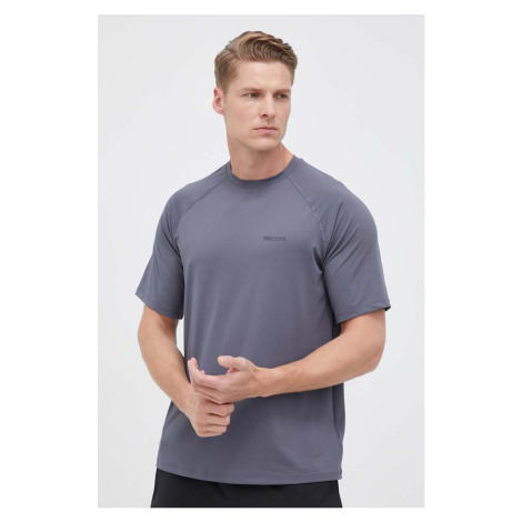 Športové tričko Marmot Windridge šedá farba, jednofarebný