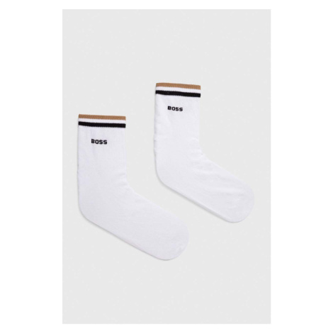 Ponožky BOSS 2-pak pánske, biela farba Hugo Boss
