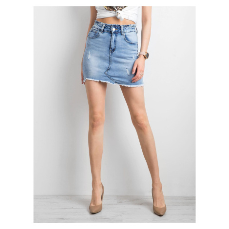 Women's blue denim mini skirt