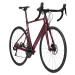 Dámsky cestný bicykel EDR karbónový rám a kotúčové brzdy Shimano 105 bordový