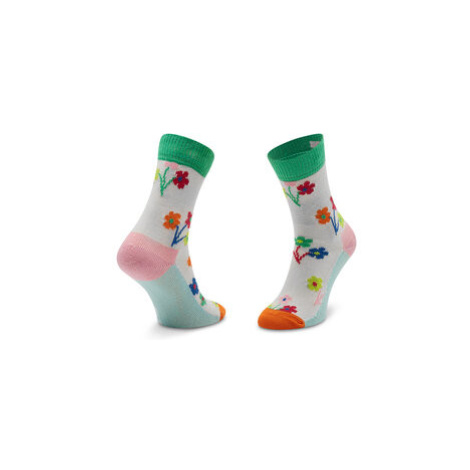 Happy Socks Vysoké detské ponožky KBOU01-1300 Biela