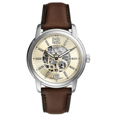 Fossil Hodinky Heritage Automatic Skeleton ME3264 Hnedá