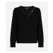 Sveter Karl Lagerfeld Light V-Neck Knit Sweater Black