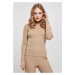 Women's ribbed knit turtleneck sweater unionbeige