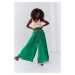 Women's culotte trousers green color with elastic band