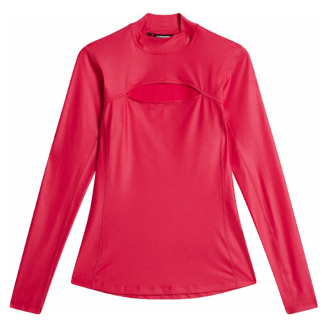 J.Lindeberg Sage Long Sleeve Womens Top Rose Red Polo košeľa