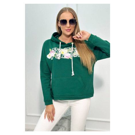 Sweatshirt with green Voyage inscription